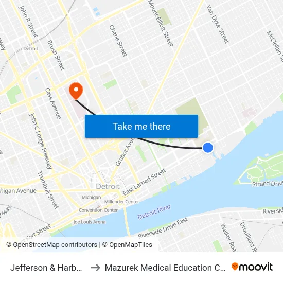 Jefferson & Harbortown to Mazurek Medical Education Commons map