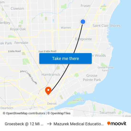 Groesbeck & 12 Mile NE to Mazurek Medical Education Commons map