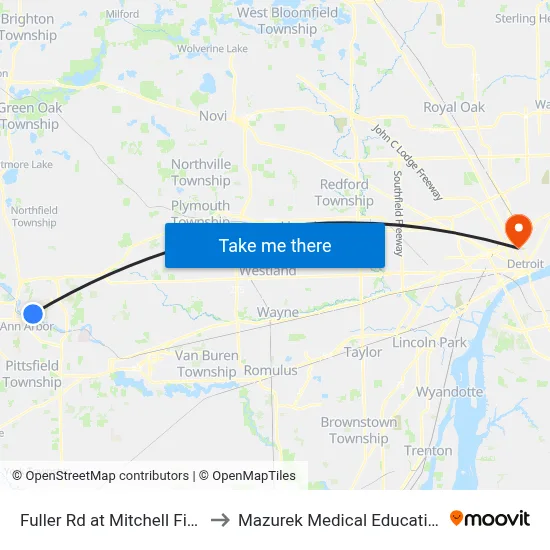 Fuller Rd at Mitchell Field  Lot M-75 to Mazurek Medical Education Commons map