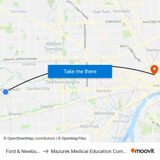 Ford & Newburgh to Mazurek Medical Education Commons map