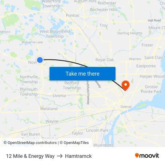 12 Mile & Energy Way to Hamtramck map