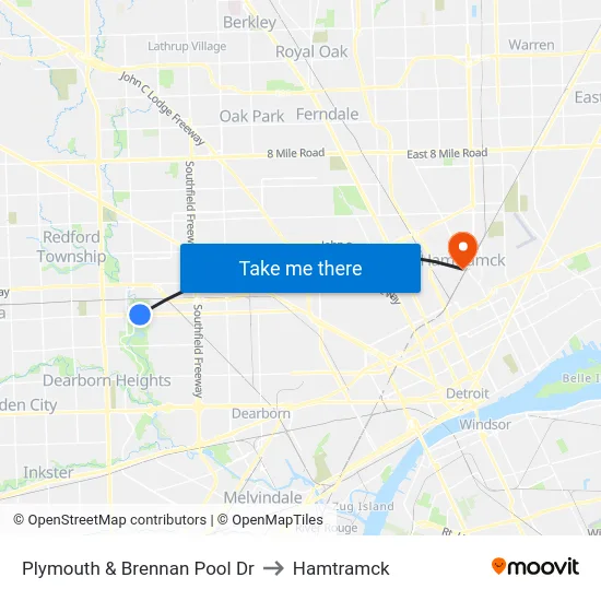 Plymouth & Brennan Pool Dr to Hamtramck map