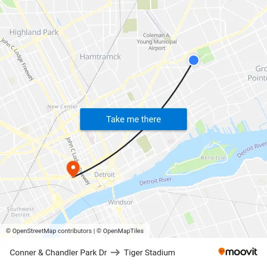 Conner & Chandler Park Dr to Tiger Stadium map