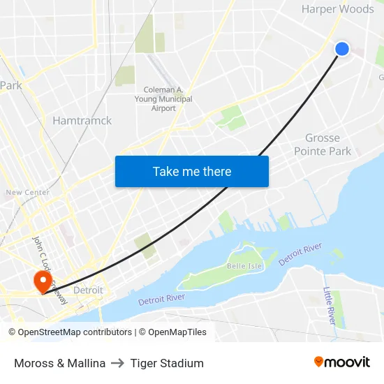 Moross & Mallina to Tiger Stadium map