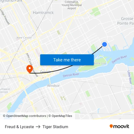 Freud & Lycaste to Tiger Stadium map