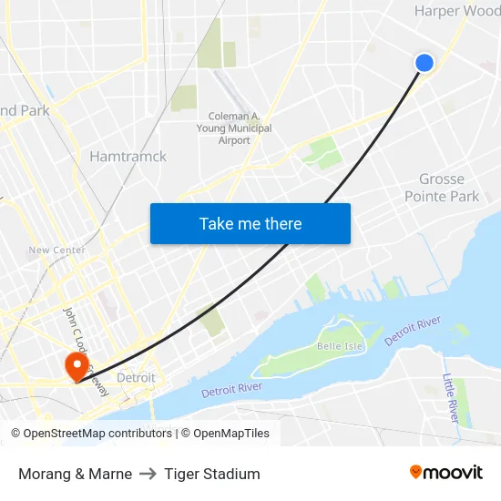 Morang & Marne to Tiger Stadium map