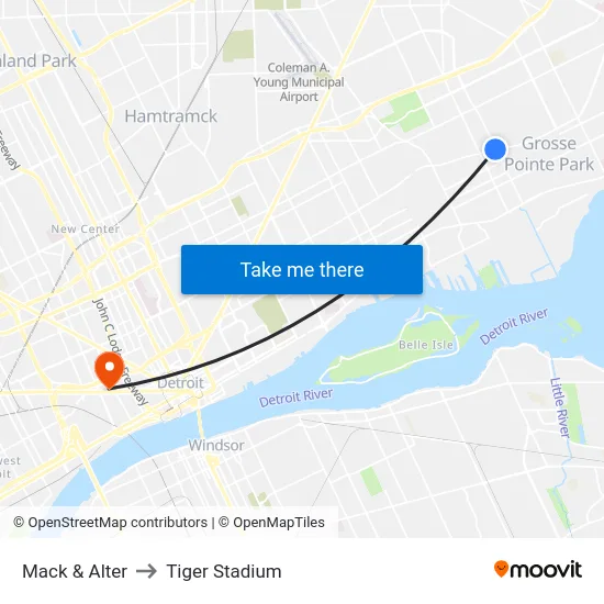 Mack & Alter to Tiger Stadium map