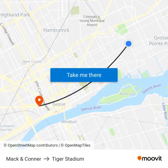 Mack & Conner to Tiger Stadium map