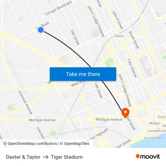 Dexter & Taylor to Tiger Stadium map