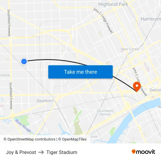 Joy & Prevost to Tiger Stadium map