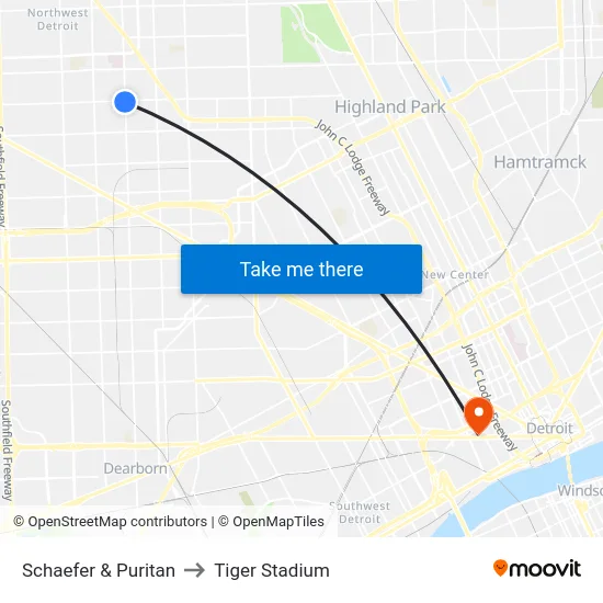 Schaefer & Puritan to Tiger Stadium map