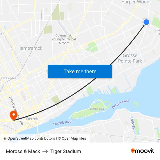 Moross & Mack to Tiger Stadium map