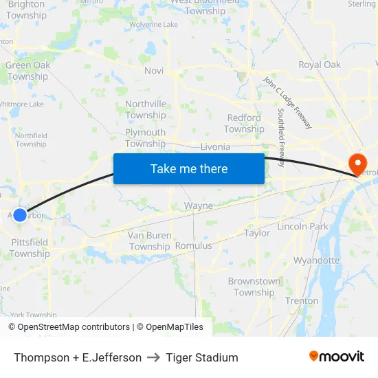 Thompson + E.Jefferson to Tiger Stadium map