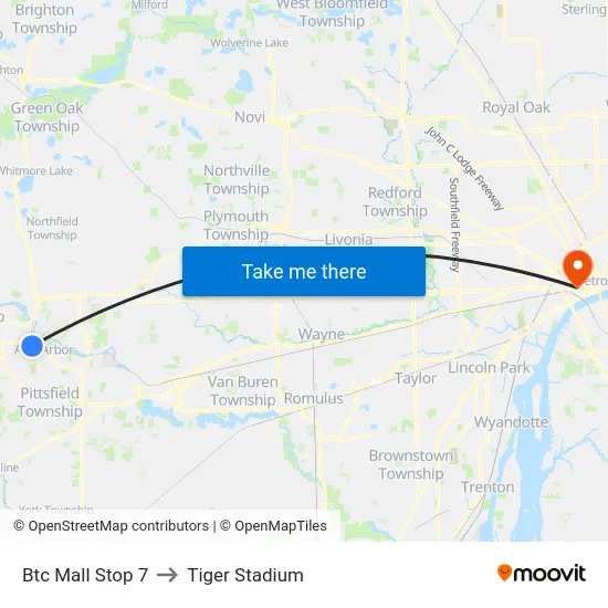 Btc Mall Stop 7 to Tiger Stadium map