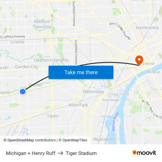 Michigan + Henry Ruff to Tiger Stadium map