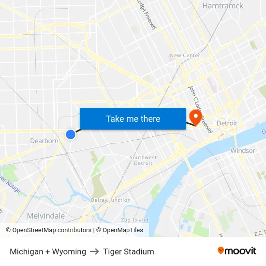 Michigan + Wyoming to Tiger Stadium map