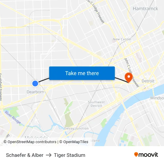 Schaefer & Alber to Tiger Stadium map