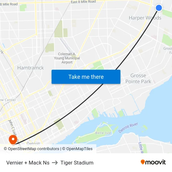 Vernier + Mack Ns to Tiger Stadium map