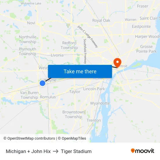 Michigan + John Hix to Tiger Stadium map