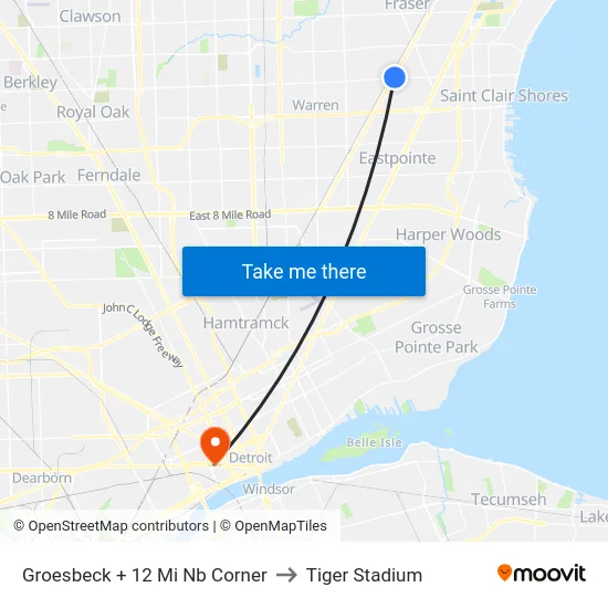Groesbeck + 12 Mi Nb Corner to Tiger Stadium map