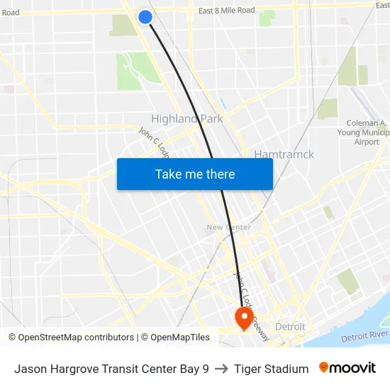 Jason Hargrove Transit Center Bay 9 to Tiger Stadium map