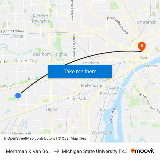 Merriman & Van Born Sb to Michigan State University Extension map