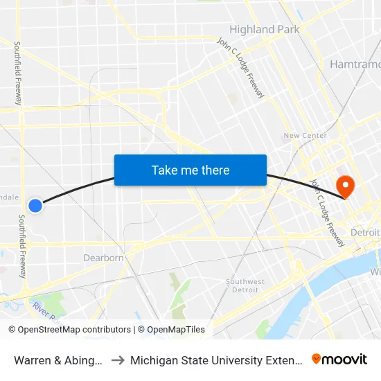 Warren & Abington to Michigan State University Extension map