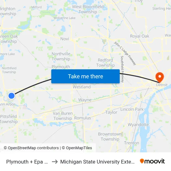 Plymouth + Epa Lab to Michigan State University Extension map