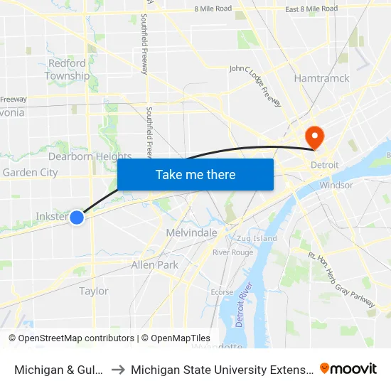 Michigan & Gulley to Michigan State University Extension map