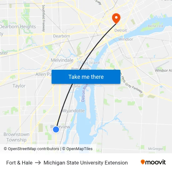 Fort & Hale to Michigan State University Extension map