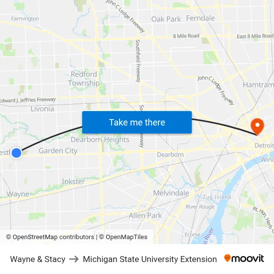 Wayne & Stacy to Michigan State University Extension map