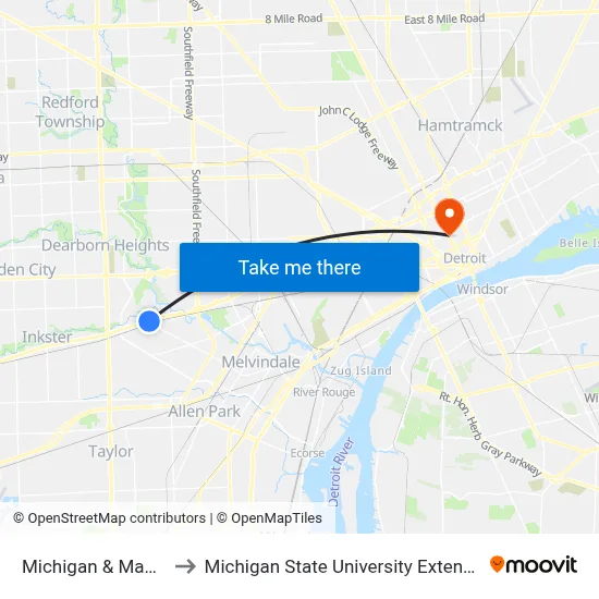 Michigan & Mason to Michigan State University Extension map