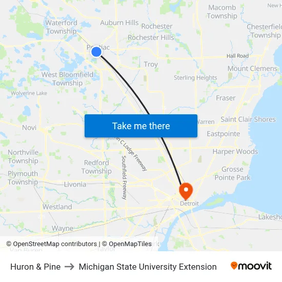 Huron & Pine to Michigan State University Extension map