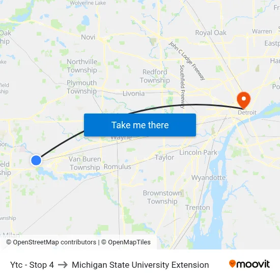 Ytc - Stop 4 to Michigan State University Extension map