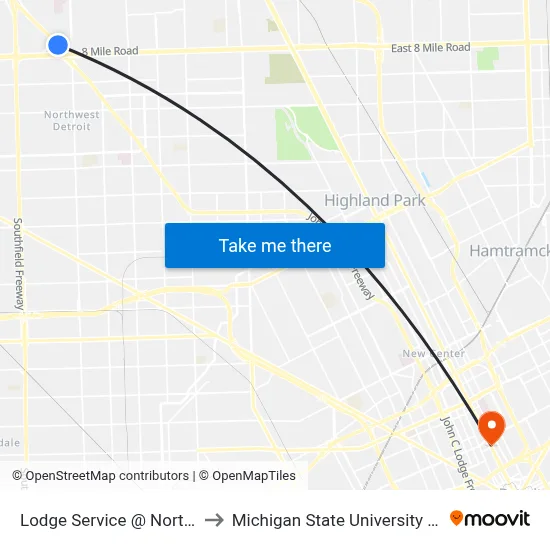 Lodge Service @ Northland Dr to Michigan State University Extension map