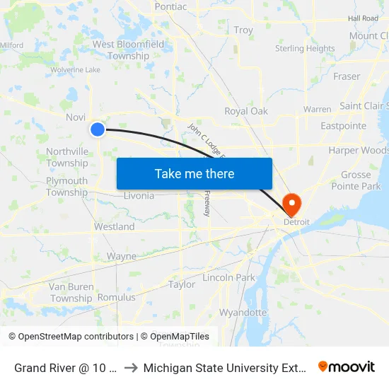 Grand River @ 10 Mile to Michigan State University Extension map