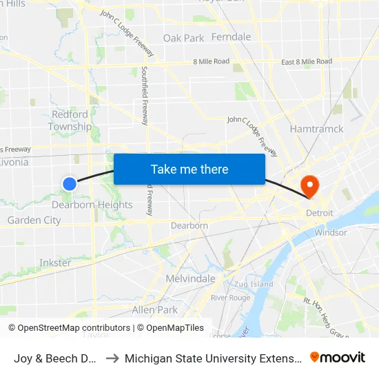 Joy & Beech Daly to Michigan State University Extension map