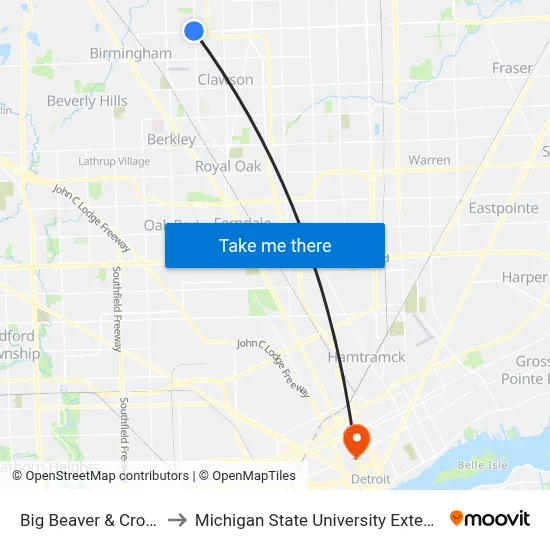 Big Beaver & Crooks to Michigan State University Extension map