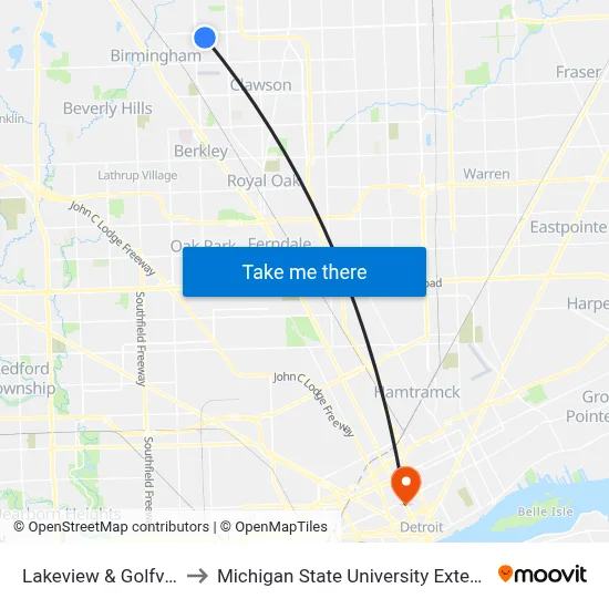 Lakeview & Golfview to Michigan State University Extension map