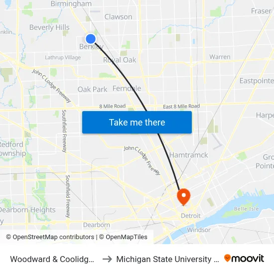 Woodward & Coolidge (Basha) to Michigan State University Extension map