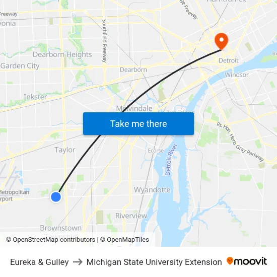 Eureka & Gulley to Michigan State University Extension map