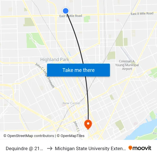Dequindre @ 21230 to Michigan State University Extension map
