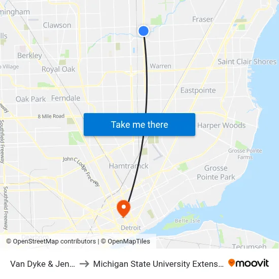 Van Dyke & Jenny to Michigan State University Extension map