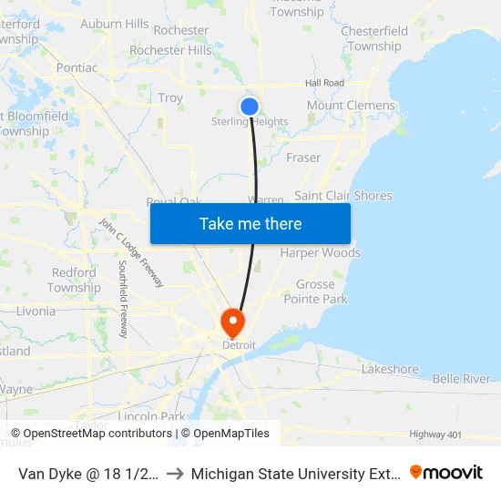 Van Dyke & 18 1/2 Mile to Michigan State University Extension map