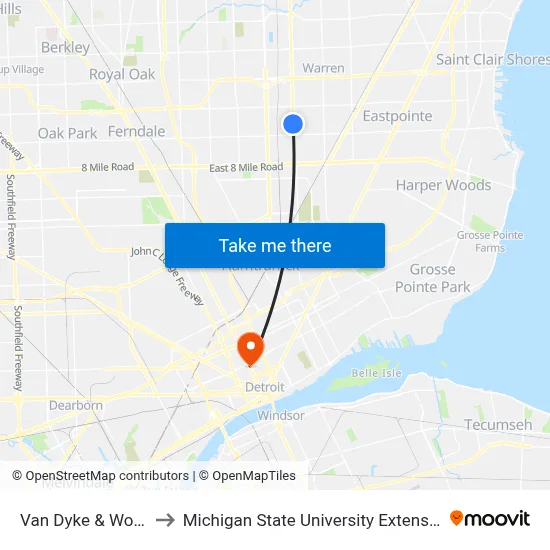 Van Dyke & Wood to Michigan State University Extension map