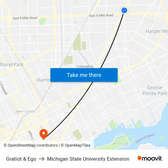 Gratiot & Ego to Michigan State University Extension map
