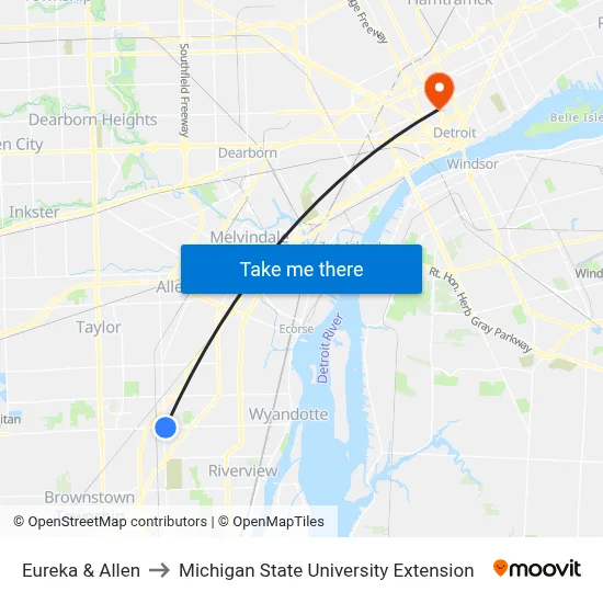Eureka & Allen to Michigan State University Extension map
