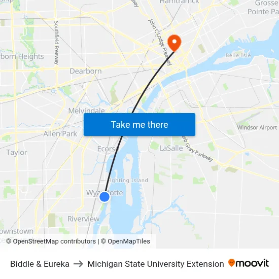 Biddle & Eureka to Michigan State University Extension map