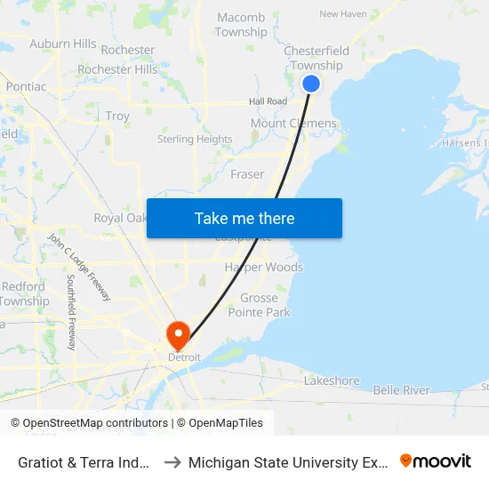 Gratiot & Terra Industrial to Michigan State University Extension map