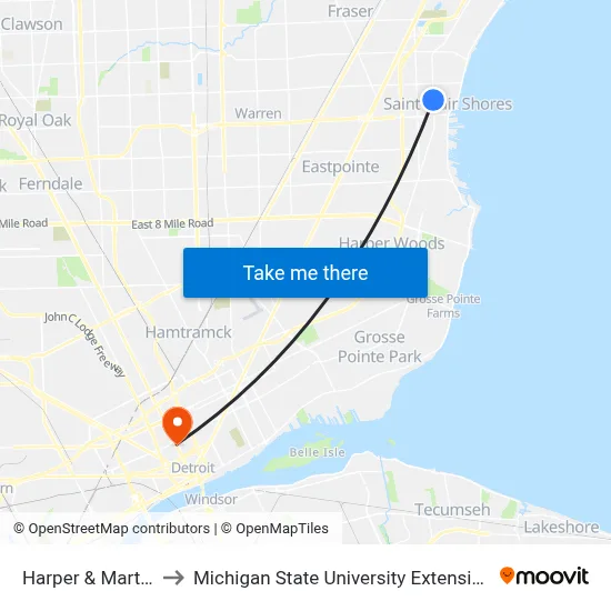 Harper & Martin to Michigan State University Extension map